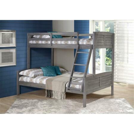 PIVOT DIRECT Twin Over Full Louver Bunk Bed In Antique Grey PD_2012TFAG
